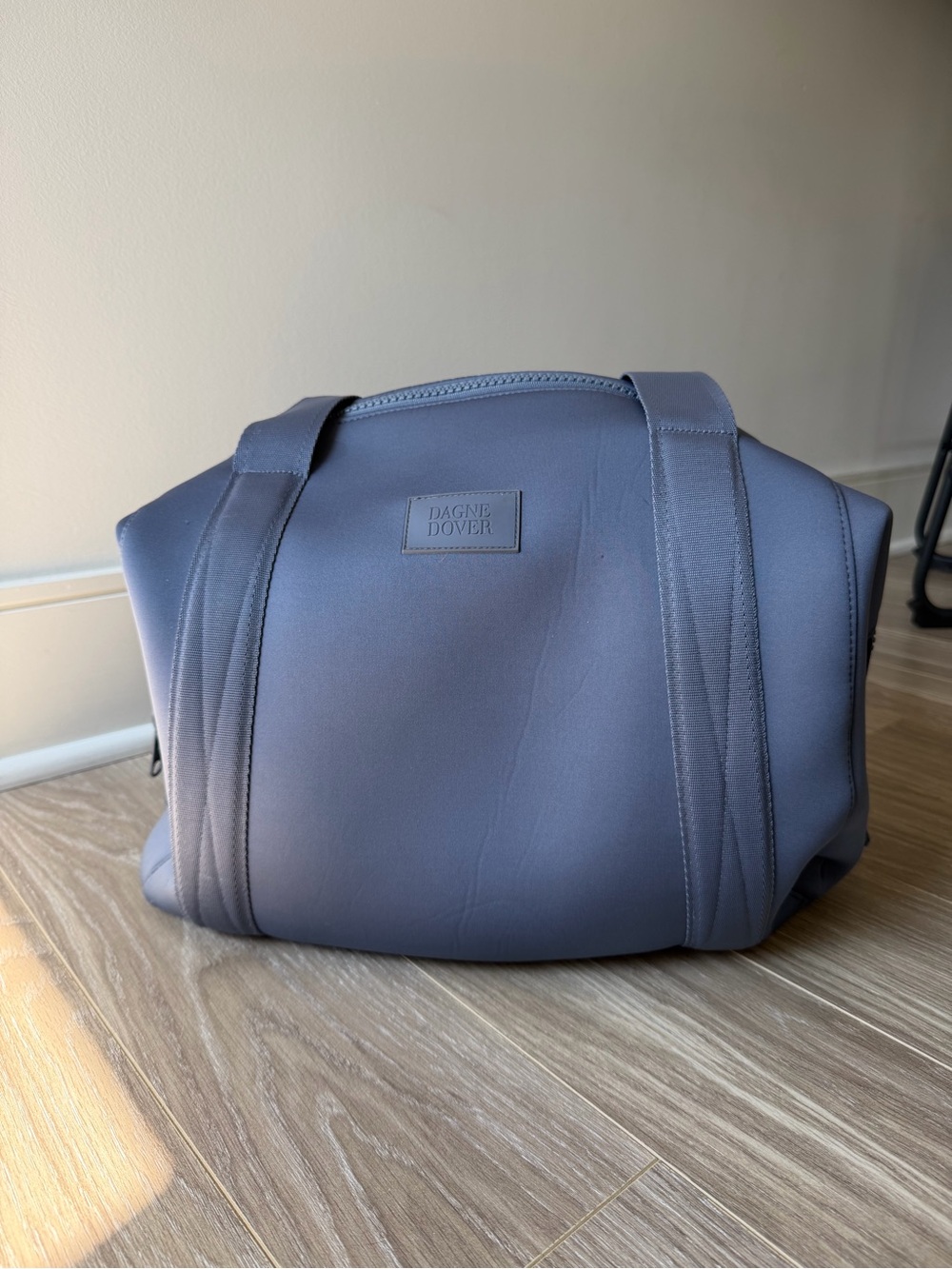 Dagne Dover Medium Landon Weekend Carryall Bag Grey Blue Heron